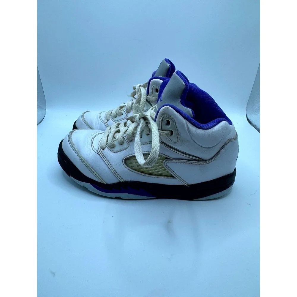 Air Jordan 5 Retro PS Concord 440889-141 Kids 13.5 Sneaker White Leather Shoes‎